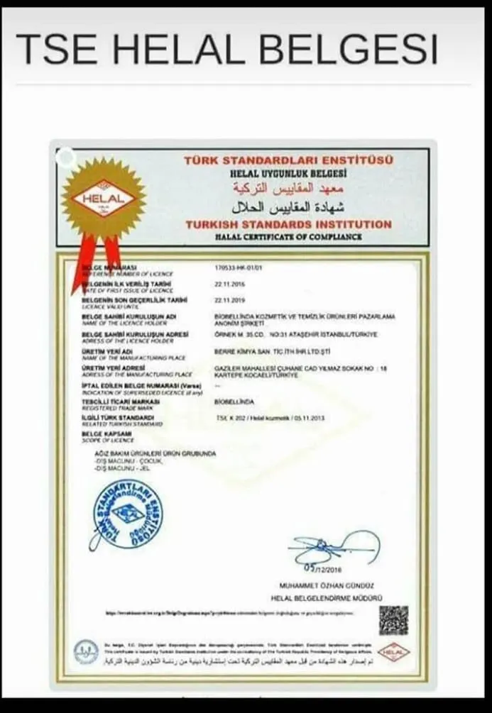Biobellinda TSE Belgesi